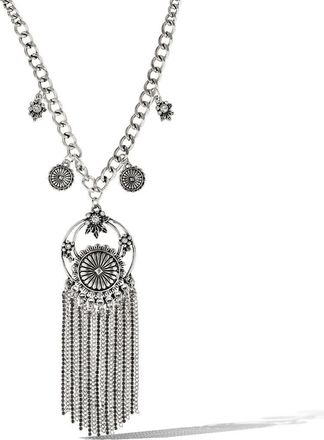 Jessica Simpson Tassel Statement Necklace in Silver at Nordstrom