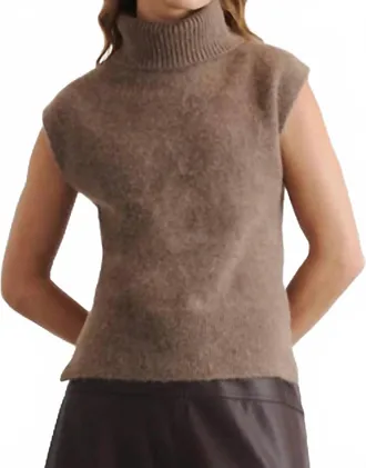 Tanya Taylor Aaron Knit Top In Walnut