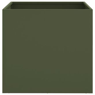 vidaXL Jardineras 2 Unidades Acero Verde Oliva 49x47x46 Cm Vidaxl