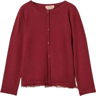 Twinset Cardigan in maglia di viscosa - - Knitwear - Donna - Rosso - XL