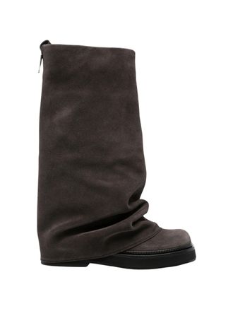 The Attico Robin Rounded Square Toe Soft Suede Boots