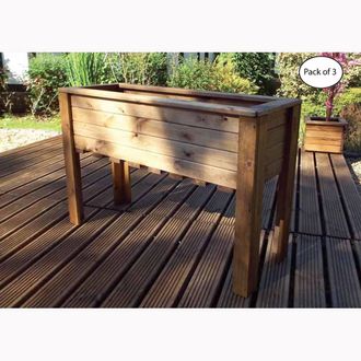 Charles Taylor Trading Multi Pack of 3 - Large Wiltshire (Raised) Trough - L47.5 x W109 x H72 in Light Brown