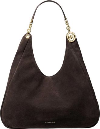 Michael Kors Ellie Grote Schoudertas met Drie Compartimenten - Dames - Schoudertassen - Bruin - ONE Size - Su&egrave;de - Tassen