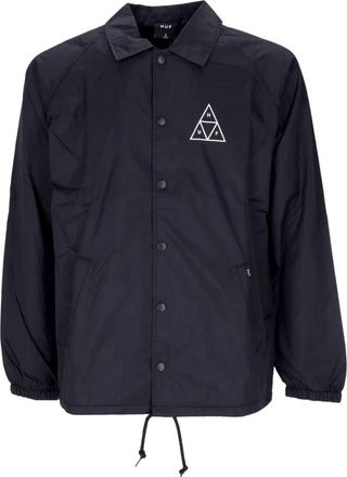 HUF Zwarte Essentials Coaches Jack Waterafstotend - Heren - Zomerjassen - Zwart - S - Polyester - Jassen