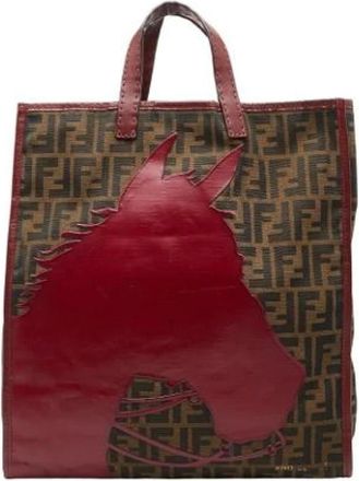 Fendi Pre-owned Tote Bags, female, Multicolor, Size: ONE SIZE Pre-owned Vintage Canvas Tote Bag