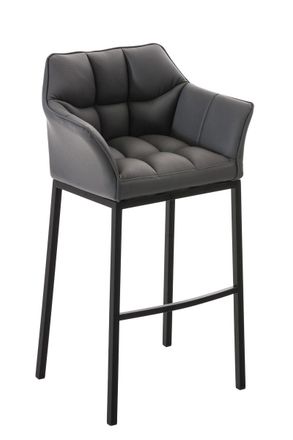 Clp Clp - Taburete De Bar Damaso Con Base De 4 Pies Gris Negro
