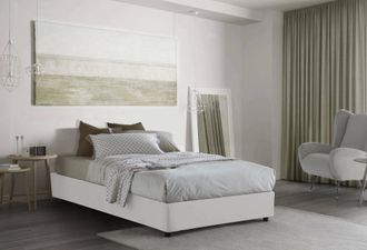 Dmora Dmora - Cama De Plaza Y Media Dlammer, Cama Contenedor Con Revestimiento De Tela, 100% Made In Italy, Apertura Frontal, Adecuado Para Colch&oacute;n Cm 120x1