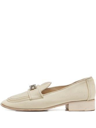 Chanel Boy push-lock loafers - Neutrals