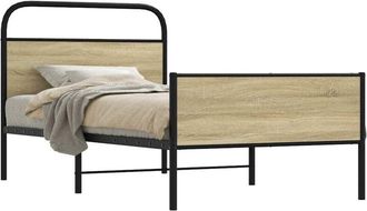 vidaXL Giroletto senza Materasso Rovere Sonoma 90x200 cm in Truciolato - Vidaxl