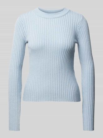 Pieces Slim Fit Langarmshirt aus Viskose-Strick Modell CHRISTA in Royal, Gr&ouml;&szlig;e XS