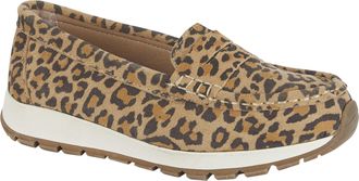 Jo & Joe Womens Genuine Suede Loafer Cushioned Chunky Sole Slip-On Shoes (Leopard, UK Footwear Size System, Adult, Women, Numeric, Medium, 4)
