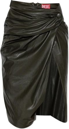 Diesel O-Dasli Rok - Dames - Midirokken - Groen - S - Leer - Rokken