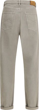 Brunello Cucinelli Mens Garment-Dyed Denim Pants Kaky Cotton Jean
