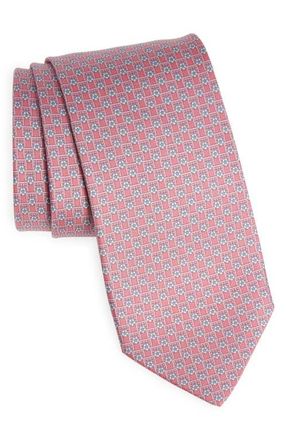 Ferragamo Tornero Soccer Ball Silk Tie in Rosa at Nordstrom