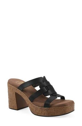 White Mountain Barillo Platform Slide Sandal in Black/Burn Smooth at Nordstrom Rack, Size 7.5