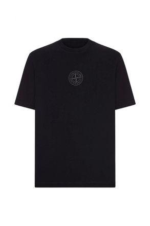 Stone Island BRANDED COTTON T SHIRT Size: XXL, colour: BLACK