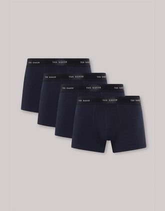 Ted Baker Mens 4 Pack Plain Design Trunk - Navy - Size: 32/34/35