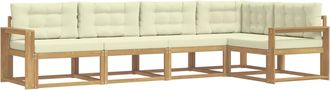 vidaXL Conjunto De Sof&aacute;s De Exterior 4 Uds. Blanco Y Crema Poli&eacute;ster Vidaxl