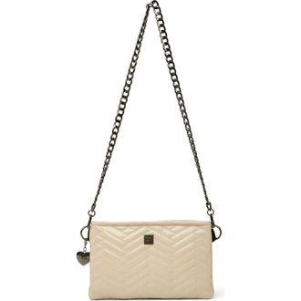 Think Royln Almost Famous Quilted Crossbody Bag in Blonde Patent at Nordstrom