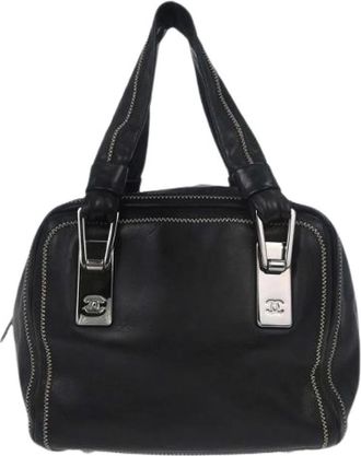 Chanel Pre-owned CC Bowler - Dames - Vintage Handtas - Zwart - ONE Size - Leer - Vintage