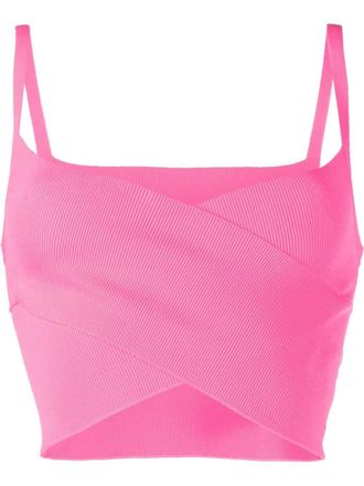 Msgm cross-strap cropped top - Pink