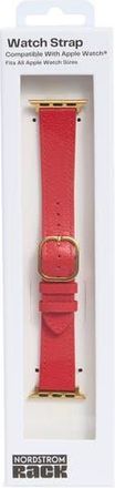 Nordstrom Rack Leather Apple Watch Watchband in Red- Gold at Nordstrom Rack