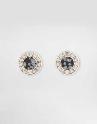 Dolce & Gabbana Logo Cufflinks With Stones - Man Bijoux Silver Metal Onesize