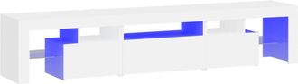 vidaXL Vidaxl - Mueble De Tv Con Luces Led Blanco 200x36,5x40 Cm