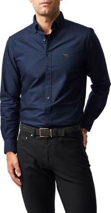 Rodd & Gunn Oxford Sports Fit Shirt in Ink at Nordstrom, Size Xx-Large