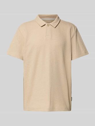 Tom Tailor Regular Fit Ripp Poloshirt mit Stretch-Anteil in Beige, Gr&ouml;&szlig;e XXXL