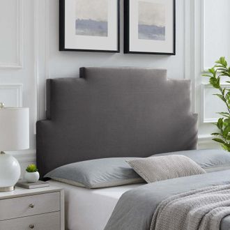 Casa Ember Black Plush King 30 inch Strutted Headboard