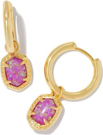 Kendra Scott Womens Daphne Crystal Frame Huggie Earrings In Gold Pink Mix