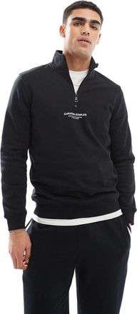 Only & Sons curated high neck 1/4 zip sweater in black
