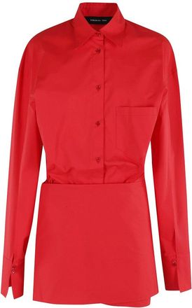 Federica Tosi Mini Cotton Pareo Dress With Classic Collar