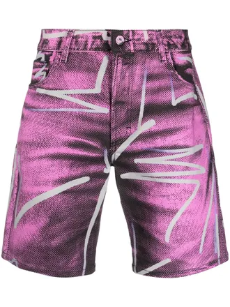 Moschino Shorts denim Shadows & squiggles - Viola