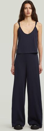 G-Star Womens G-Star RAW Spaghetti Strap Loose Jumpsuit - Navy Cotton - Size X-Small