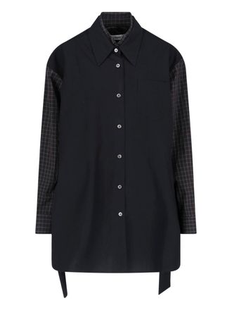 Our Legacy Black Layered Checkered Detail Shirt