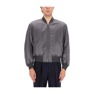 Tom Ford Silk Satin Bomber - Heren - Bomber jackets - Grijs - L - Satijn - Jassen