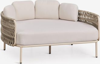 Sklum Tumbona Doble En Aluminio Y Cuerda Trenzada Con Cojines Tevary Sklum