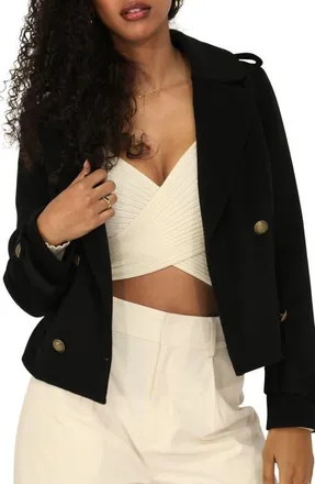 Belle & Bloom Better Off Military Peacoat in Black at Nordstrom, Size X-Small
