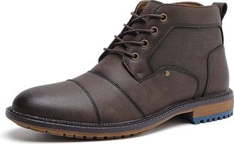 Generic Mens Chukka Boots Lace Up Desert Ankle Boots Classic Causal Dress Shoes for Men,Brown,10.5 UK