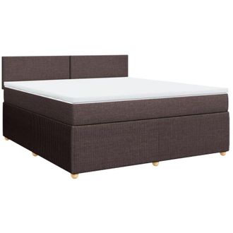 vidaXL Vidaxl - Cama Box Spring Con Colch&oacute;n Tela Marr&oacute;n Oscuro 180x200 Cm