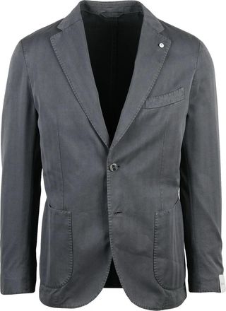 L.B.M. 1911 Grey Cotton Polyamide Elastane Fitted Jacket