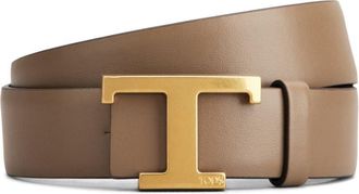 Tod's Logo-Buckle Leather Belt - Black