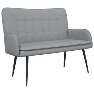 vidaXL Sof&aacute; De 2 Plazas Gris Claro 115 X 61 X 87 Cm Tela Vidaxl