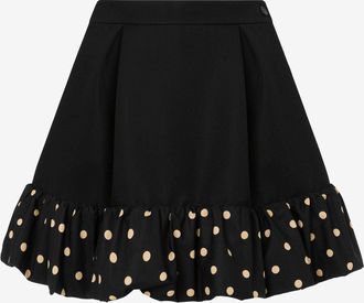 Moschino Minigonna in diagonale di misto lana Polka Dots - Nero