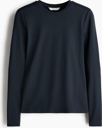 H&M Langarmshirt aus Mikrofaser - Blue