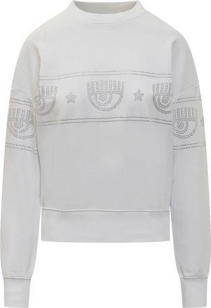Chiara Ferragni Logomania Sweatshirt - Dames - Sweatshirts - Wit - S - Katoen - Hoodies & sweatvesten