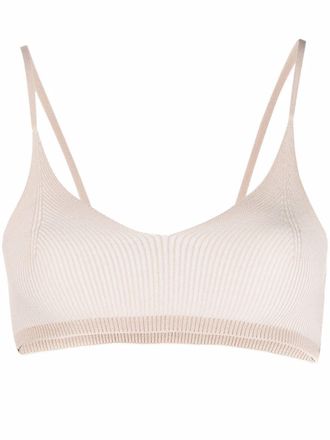 Jacquemus Le Bandeau Valensole gebreide bralette - Beige