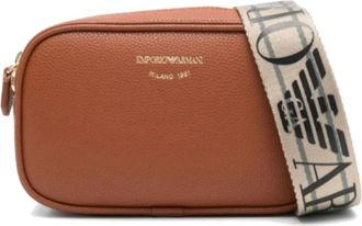 Emporio Armani Mini Tas met Verstelbare Riem en Logo Letters - Dames - Schoudertassen - Bruin - ONE Size - Tassen